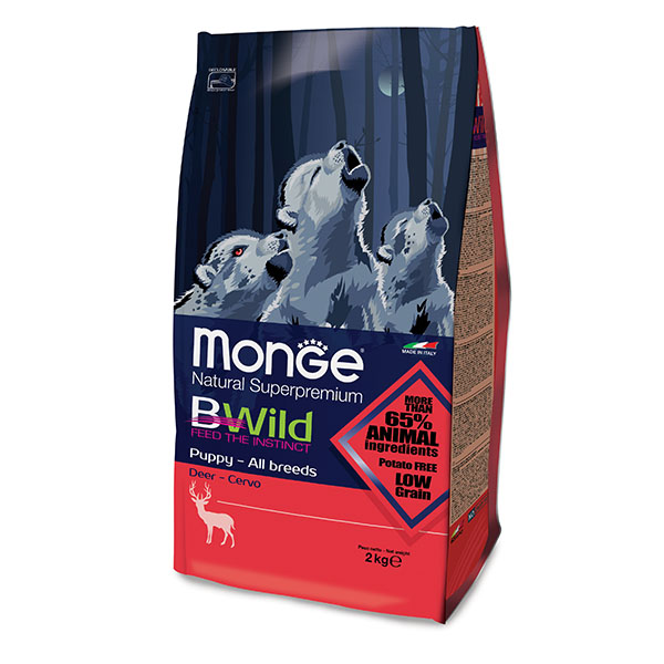 Monge BWild All Breeds Puppy & Junior Wild Deer 低穀物幼犬野生鹿肉配方 2.5kg